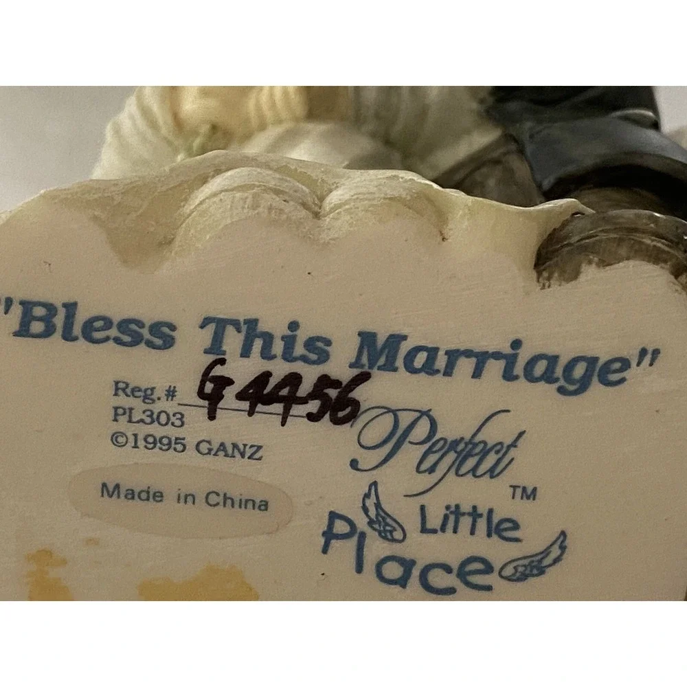 Ganz 95' Wedding Cake Topper Bride & Groom Bless This Marriage Figure G4456‎ Vtg